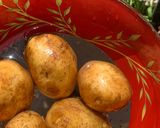 A picture of step 1 of New Potatoes & Dill leaves stir fry.