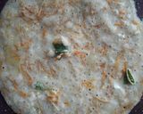 A picture of step 3 of Vermicelli dosa with sambhar chutney.