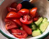 A picture of step 5 of Cucumber and Tomato Vinaigrette Salad.