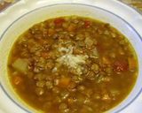 A picture of step 8 of Macaroni and Lentil Soup.