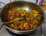 A picture of step 3 of Veg sevaiya.