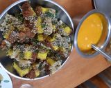A picture of step 10 of Rainbow Dhokla.