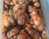 Foto del paso 1 de la receta: Pollo marinado oriental a la barbacoa con espinacas a la crema y arándanos!!!!
