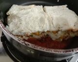A picture of step 6 of Bread Lasagna in pan.