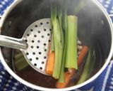 A picture of step 3 of Creamy Chicken and Dumplings with Fresh Field Peas and Veggies.