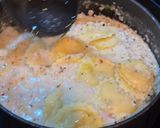 A picture of step 8 of Cacio E Pepe Ravioli in Lemon 🍋 Garlic 🧄 Cream Sauce with Roasted Sweet Peppers 🌶️ ( my Italian C.