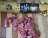 Foto del paso 5 de la receta Patatas revueltas al salami picante