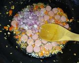 A picture of step 3 of Teriyaki rice, chicken salad with honey and orange dressing.