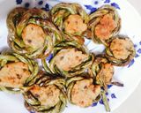 Hình bước làm 3 của món Đậu đũa nhồi chả cá(món chay)