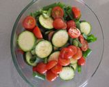 A picture of step 2 of Chicken Zucchini And Cherry Tomatoes.
