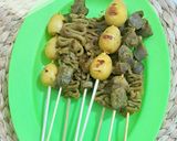 Foto langkah ke 4 dari resep Sate Usus, Ati Ampela & Telur Puyuh Angkringan.