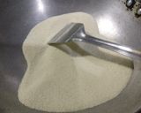 A picture of step 1 of Badami halwa.