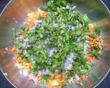 A picture of step 2 of Corn Spinach Besan Tikki.