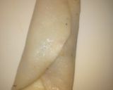 A picture of step 5 of Suji crepes with vegetables stuffing.