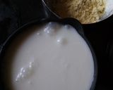 A picture of step 2 of Bhindi garlic kadhi.