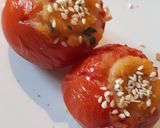 A picture of step 4 of Baked Stuffed Tomato in Creamy Spinach.