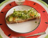 Hình bước làm 1 của món Bánh mì nguyên cám bơ cream cheese và rau mầm healthy đủ chất cho người ăn kiêng
