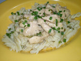 Pasta con Pollo en Salsa Blanca
