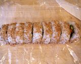 A picture of step 15 of California Rolls (with Tips on Cutting the Rolls).