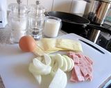 A picture of step 1 of Easy Rich Pasta Carbonara with Milk and Whole Egg.