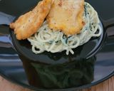 Párizsi csirkemell friss spenótos, kéksajtos spagettivel recept fázis 8 fotója
