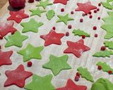 A picture of step 2 of Christmas Battenberg 🎄.