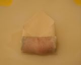 A picture of step 5 of Chicken Tender, Shiso and Mentaiko Spring Rolls.