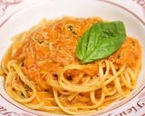 A picture of step 9 of Pasta al Pomodoro.