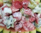 A picture of step 3 of Cream cheese fruit salad.