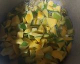 A picture of step 1 of Raw mango squash.