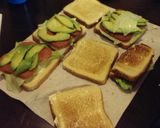 A picture of step 5 of A.l.s (avocado, lettuce and spam) sandwich.