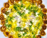 A picture of step 2 of Bakar vadi instant chaat.
