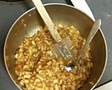 A picture of step 2 of Caramel Vodka Apple Tartlets with a Pecan Strusel Topping.