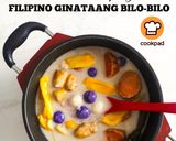 Gambar langkah 14 resipi Bubur Bebola Tepung Pulut (Filipino Ginataang Bilo-Bilo).