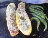 Une image de l'étape 9 de Courgette jaune farcie pancetta tomates emmental aux épices et origan (recette plancha).