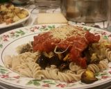 A picture of step 13 of Roast Eggplant & Squash Fusilli.