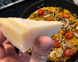 Foto del paso 7 de la receta Frittata de arroz con atún y champiñones