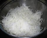A picture of step 1 of Tofu and Daikon Radish Salad with Chirimen Jako and Sesame Seeds.