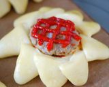 A picture of step 13 of Savory Snack Bread: Cute Sunflower Shaped Hamburger Bread.