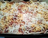 A picture of step 8 of Skunks chili lasagne.