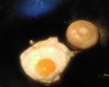 A picture of step 2 of Mandys breakfast sandwich.