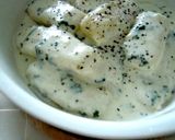 A picture of step 7 of Firm and Tender Potato Gnocchi with Cream Sauce.