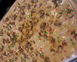 A picture of step 5 of Chocolate Peanut Butter Poke Cake.