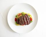A picture of step 9 of Roasted Hanger Steak with Spaghetti Squash and Okra Sauté.