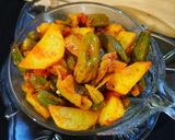 A picture of step 10 of Aloo bhindi.