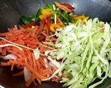 A picture of step 2 of Veg Chowmein - Veg Hakka Noodles.