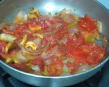 A picture of step 3 of Kadai Paneer.