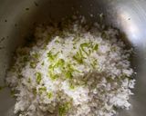 A picture of step 4 of Hongkong style Coconut Tart with Lemon zest.