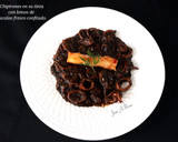 Foto del paso 4 de la receta: Chipirones a la Riojana, o en su tinta con bacalao