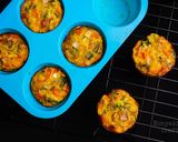 A picture of step 8 of Egg Omelette Muffins #bakingforkids.